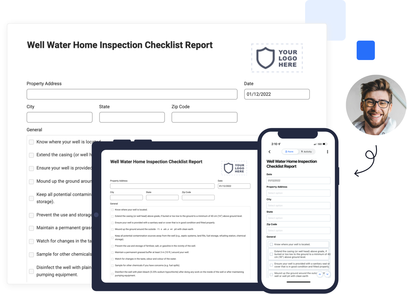 well water home inspection form mobile