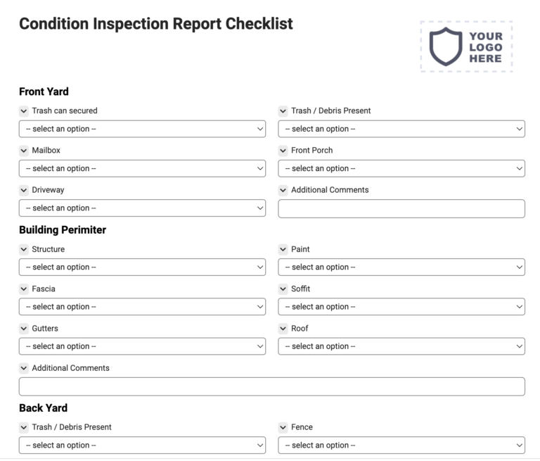 Condition Inspection Report Checklist Joyfill