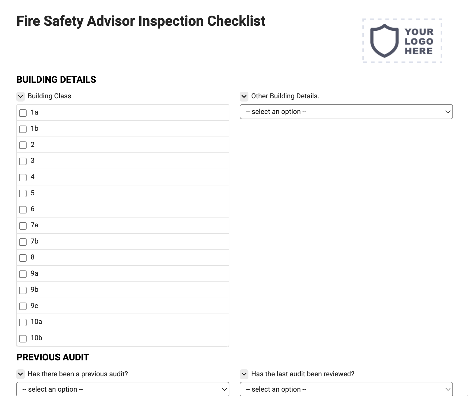 Fire Safety Advisor Inspection Checklist