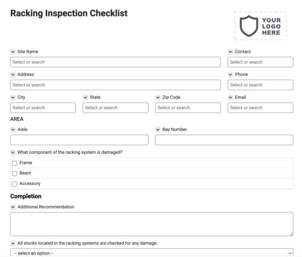 Racking Inspection Checklist - Joyfill