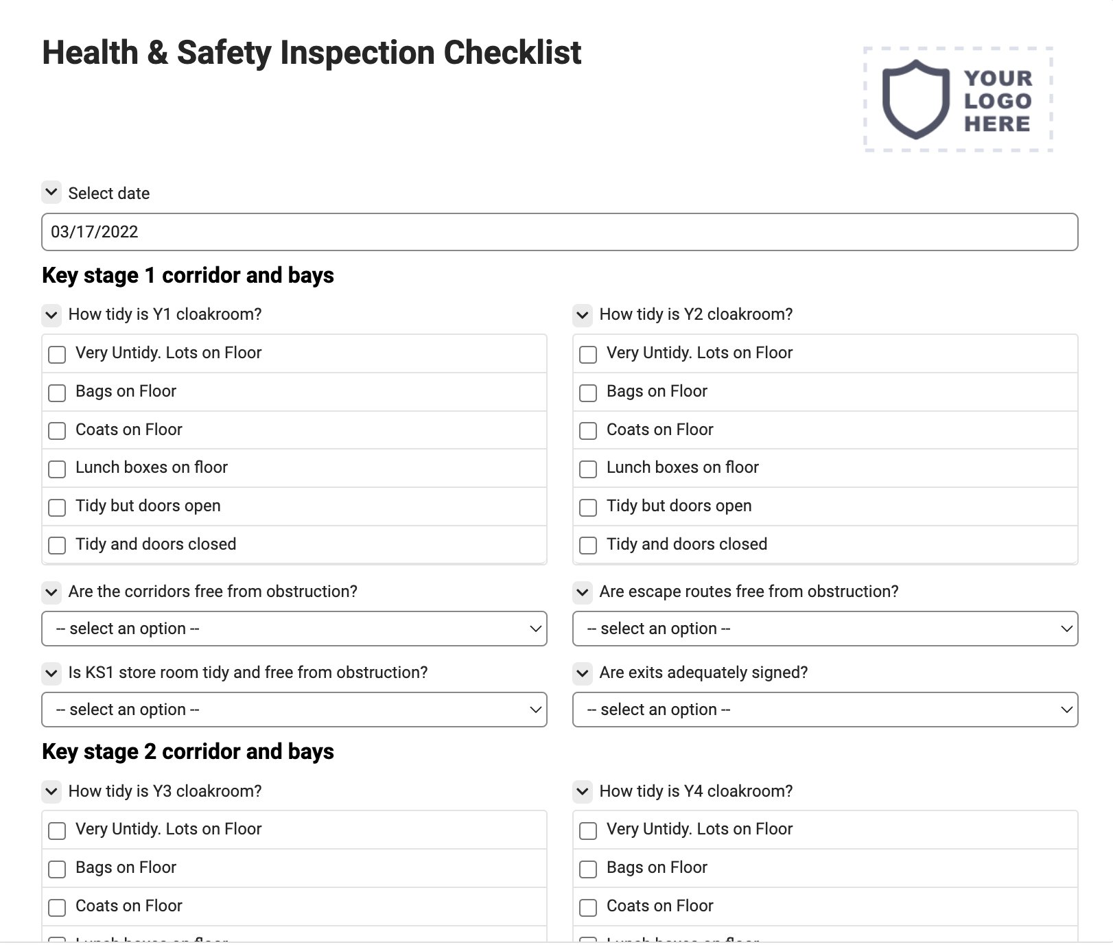 Health & Safety Inspection Checklist