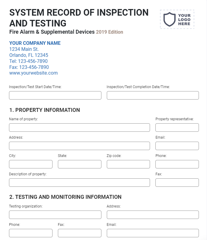 7+ Mobile-Friendly Fire Alarm Inspection Form Templates For Fire Alarm ...