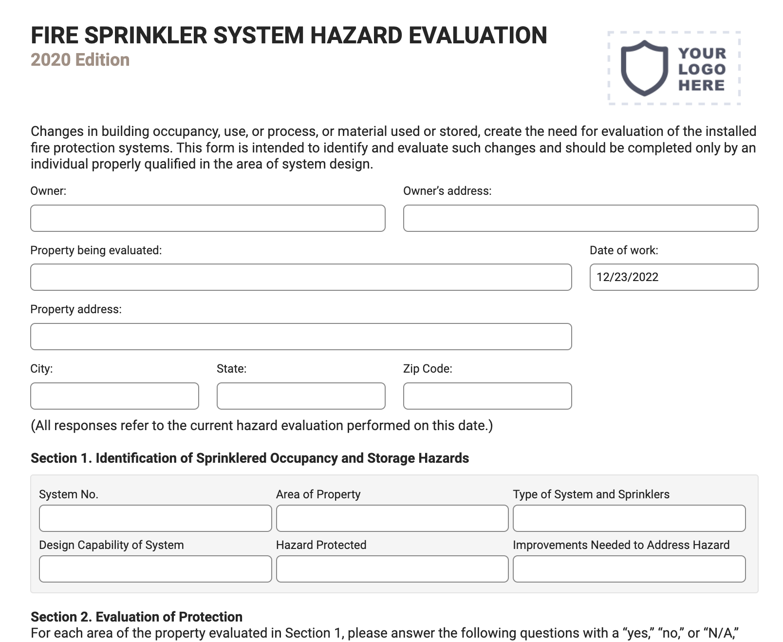 fire-sprinkler-system-hazard-evaluation-form-nfpa-25-for-mobile