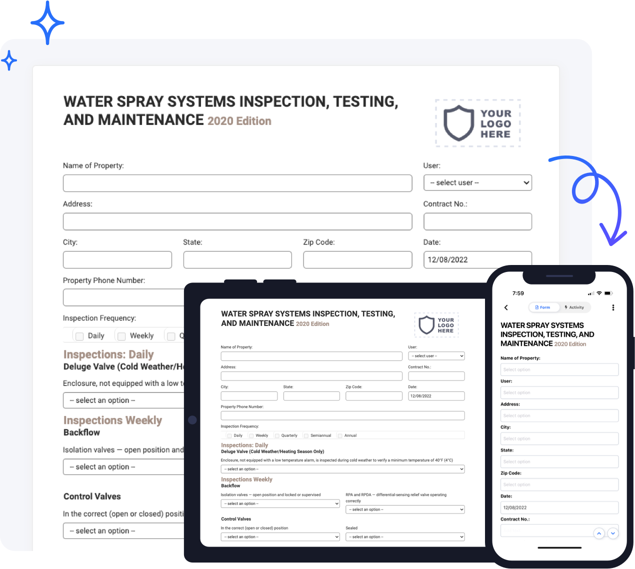 free water spray systems inspection form online preview